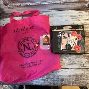 Nicole Lee Pink and Black Tote Bag